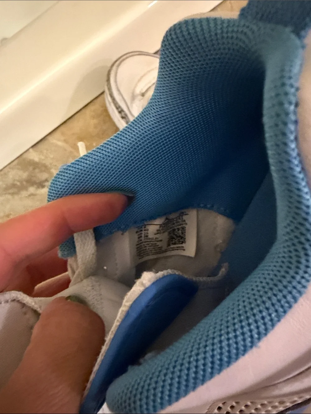Nike Kids White and University Blue Jordan Retro Sneakers